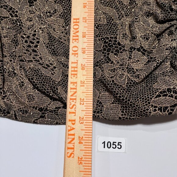 MSK‎ Gold Floral Blouse Long Sleeves Embellished Size XL V-Neck Made in USA- NWT - Picture 8 of 8